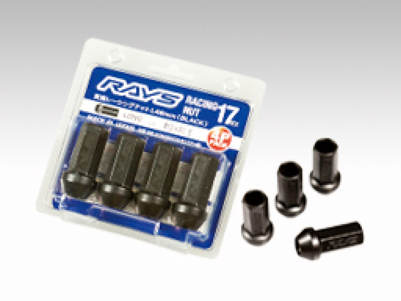 Rays 17 Hex L48 Racing Nut 12x1.25 - Black (4 Pieces) Lug Nuts Rays