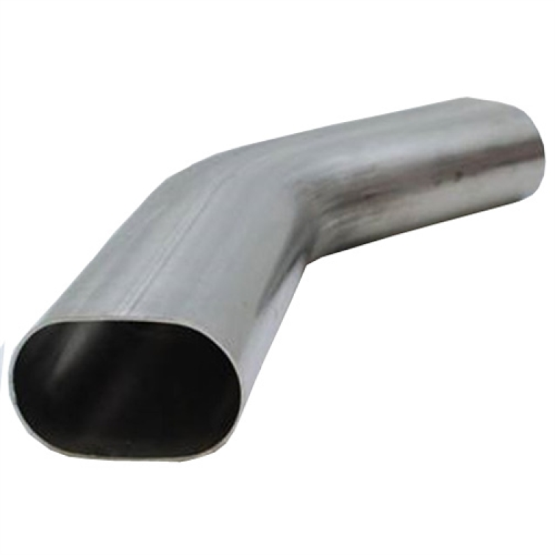 Granatelli 3in Oval Stainless Steel Horizontal 45 Deg Bend 4.5in Bend Radius Tubing Steel Tubing Granatelli Motor Sports