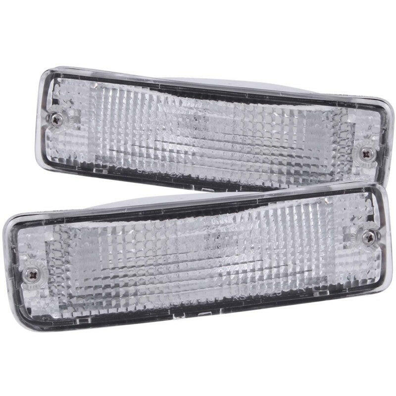 ANZO 1989-1995 Toyota Pickup Euro Parking Lights Chrome w/ Amber Reflector Lights Corner ANZO