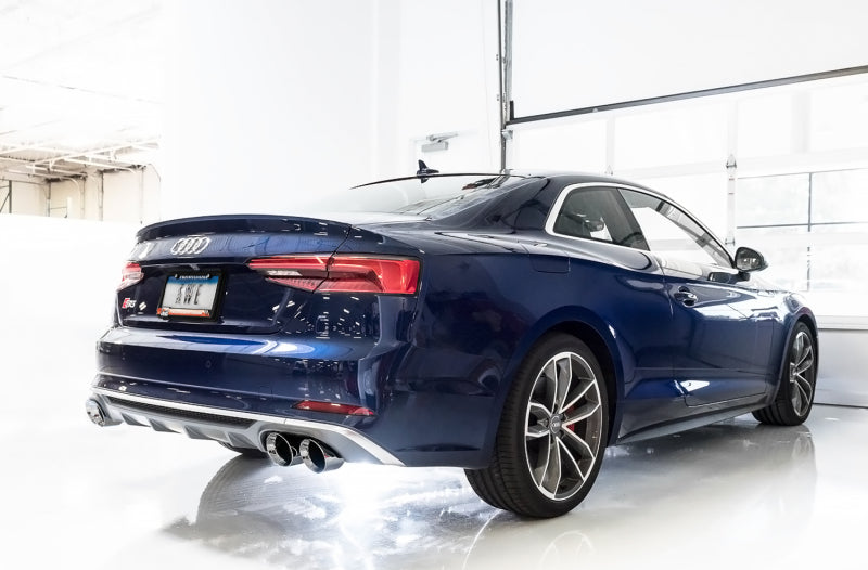 AWE Tuning Audi B9 S4 Touring Edition Exhaust - Non-Resonated (Silver 102mm Tips) Catback AWE Tuning