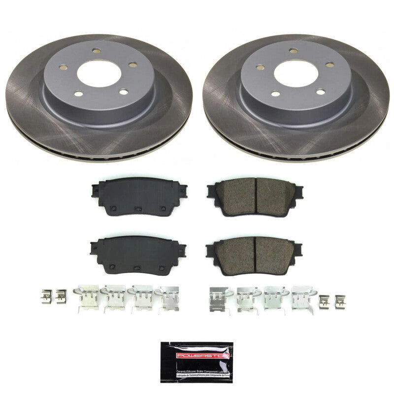 Power Stop 21-23 Nissan Rogue Rear Semi-Coated Rotor Kit Brake Kits - Performance Blank PowerStop