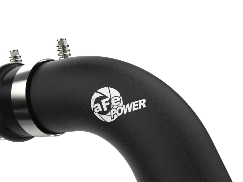 aFe BladeRunner Black 3in Aluminum Charge Pipe Kit 20-21 GM Diesel Trucks V8-6.6L (td) L5P Intercoolers aFe