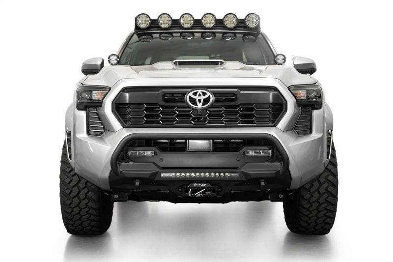 Addictive Desert Designs2024+ Toyota Tacoma Stealth Center Mount Winch Front Bumper w/ Top Hoop Bumpers - Steel Addictive Desert Designs