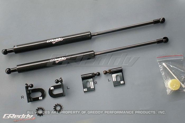 GReddy 08-11 Mitsubishi Evo X CZ4A Engine Hood Lifter Kit (Designed for OEM weight hoods.) Hood Struts GReddy