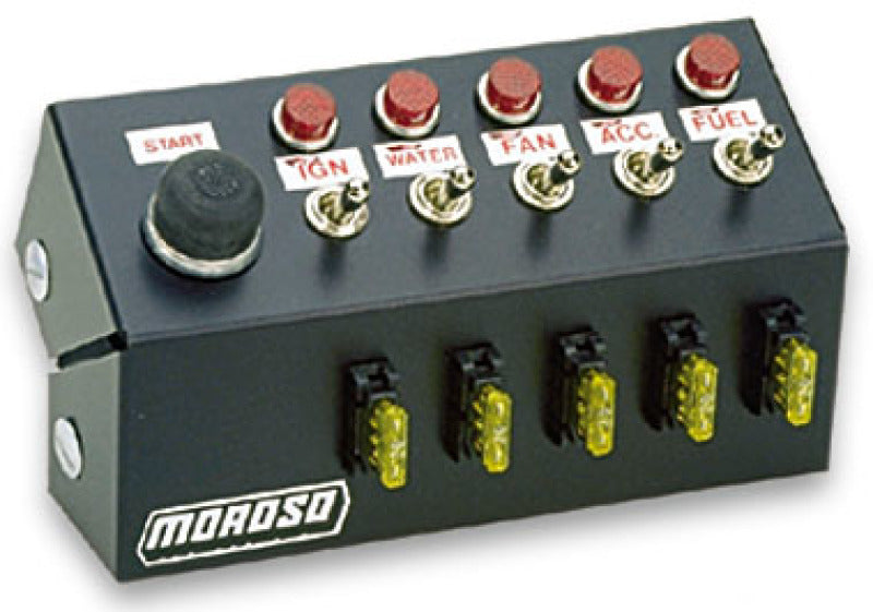 Moroso Toggle Switch Panel - Cage Mount - 7in - Five On/Off Switches Switch Panels Moroso