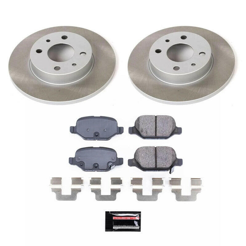 Power Stop 12-19 Fiat 500 Rear Semi-Coated Rotor Kit Brake Kits - Performance Blank PowerStop