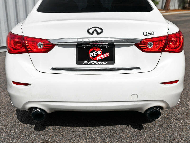 aFe Takeda 2.5in 304 SS Cat-Back Exhaust System w/ Black Tips 16-18 Infiniti Q50 V6-3.0L (tt) Catback aFe