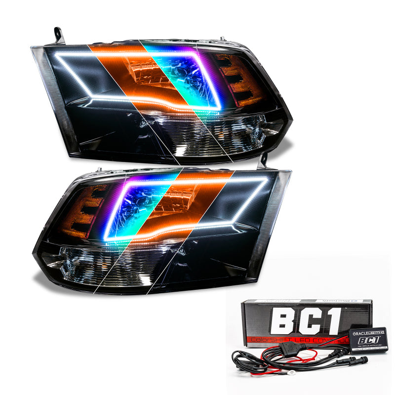 Oracle Lighting 09-18 RAM 1500 Sport Halo Headlights - Blk Housing w/BC1 Controller Headlights ORACLE Lighting