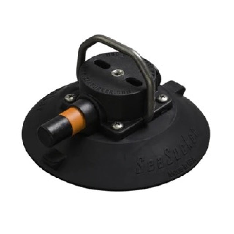 SeaSucker 6in. SeaSucker w/Flat-Top Stainless Steel D-Ring - Black Mounts - Hooks/Handles/Utility SeaSucker