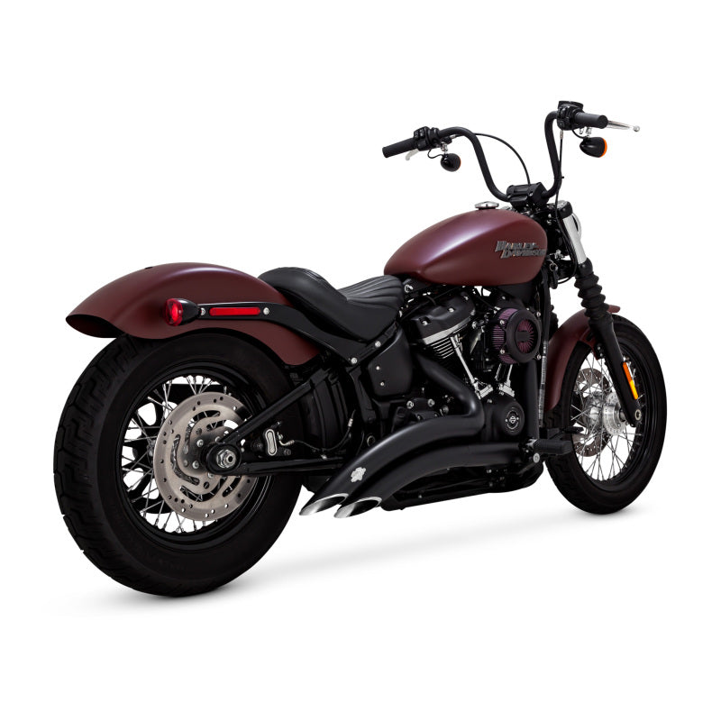 Vance & Hines HD Softail 18-22 St Bob Big Radius 2-2 Black PCX Full System Exhaust Powersports Exhausts Vance and Hines