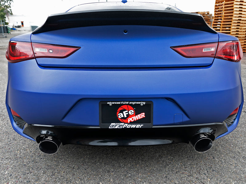 aFe POWER Takeda 2.5in 304 SS CB Exhaust w/ Black Tips 17-19 Infiniti Q60 V6-3.0L (tt) Catback aFe