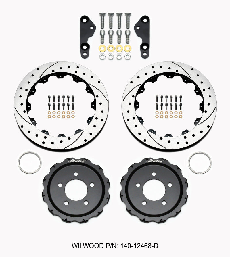 Wilwood Pro-Matrix Rear Kit Drilled 05-12 Mustang GT (2pc Hat/Rtr) Brake Rotors - 2 Piece Wilwood