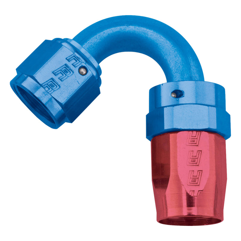 Russell Performance -12 AN Red/Blue 120 Degree Full Flow Swivel Hose End (With 1-1/8in Radius) Fittings Russell