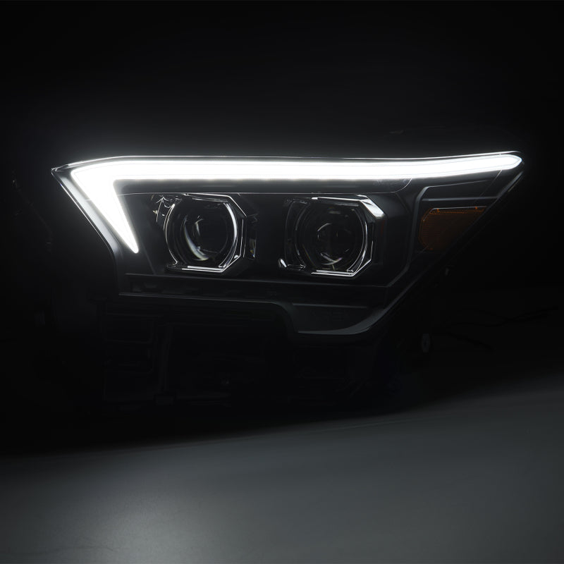 AlphaRex 23-24 Toyota Tacoma LUXX-Series LED Proj Headlights Blk w/Actv Light & Seq. Sig + DRL Headlights AlphaRex