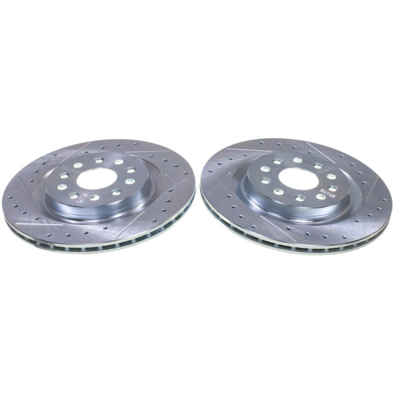 Power Stop 22-24 Jeep Grand Cherokee Rear Drilled & Slotted Rotor - Pair Brake Rotors - Slot & Drilled PowerStop