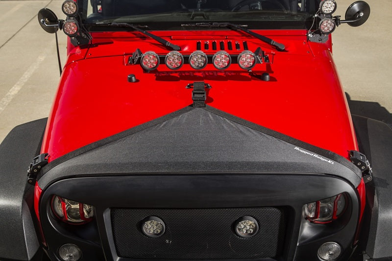 Rugged Ridge Hood Bra Black 07-18 Jeep Wrangler JK/JKU Hoods Rugged Ridge