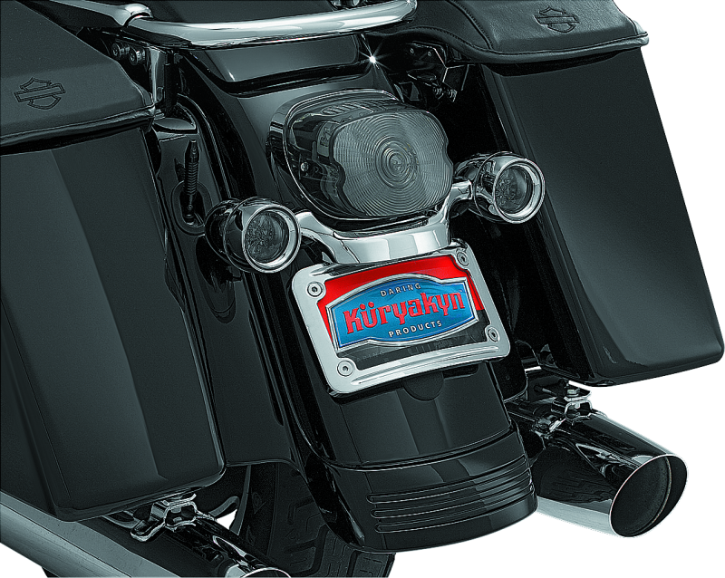 Kuryakyn Curved License Plate Mount Chrome License Plate Relocation Kuryakyn