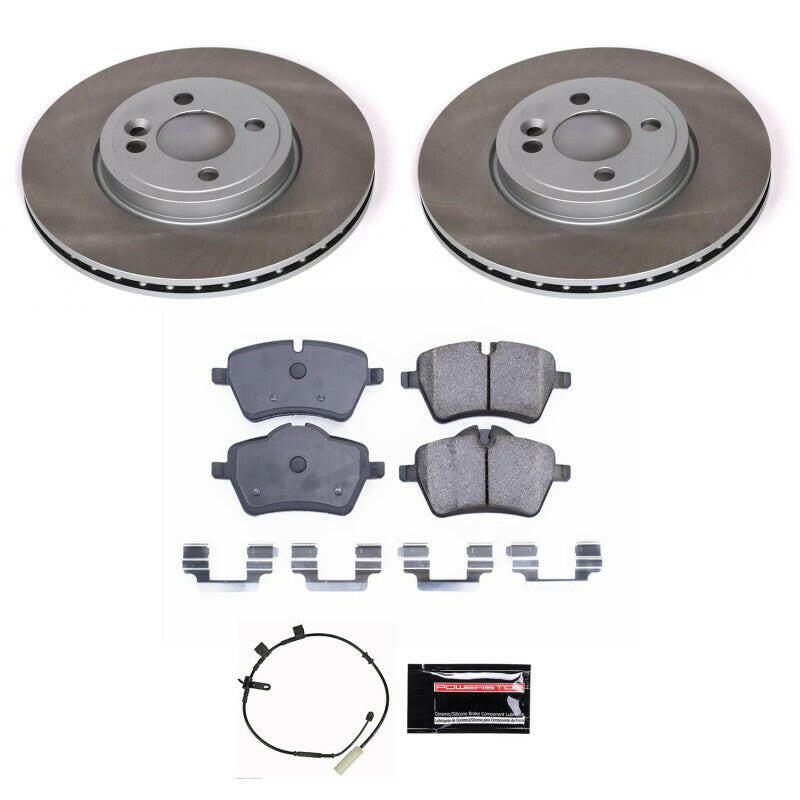 Power Stop 12-15 Mini Cooper Front Semi-Coated Rotor Kit Brake Kits - Performance Blank PowerStop