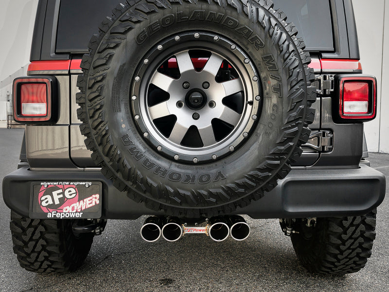 aFe Rebel Series 2.5in 304 SS Cat-Back Exhaust w/ Polished Tip 18-20 Jeep Wrangler (JL) Catback aFe