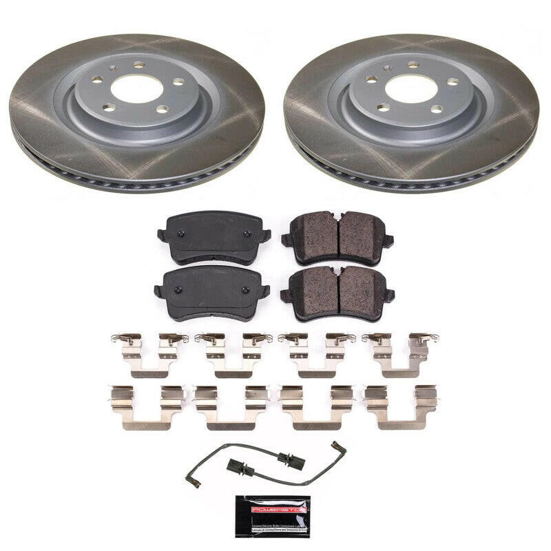 Power Stop 15-21 Porsche Macan Rear Semi-Coated Rotor Kit Brake Kits - Performance Blank PowerStop