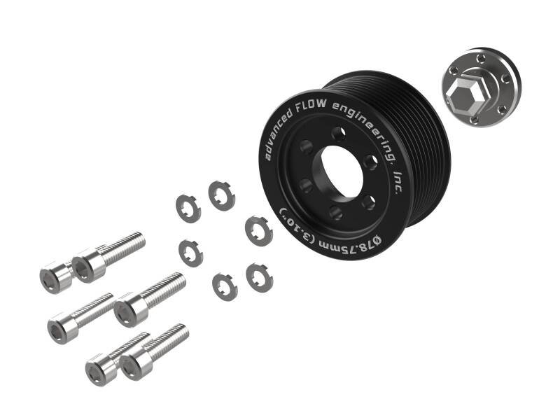 aFe 15-23 Dodge Challenger / 15-23 Dodge Charger SRT Hellcat 3.10in Supercharger Power Pulley Kit Pulleys - Crank, Underdrive aFe