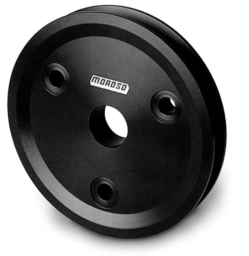 Moroso Chevrolet Small Block (w/Short Pump) Crankshaft Pulley - Single Groove - Billet Aluminum Pulleys - Crank, Underdrive Moroso