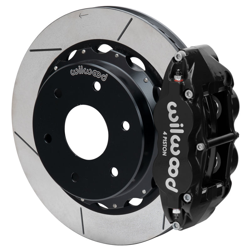 Wilwood 03-08 Audi A4 Forged Narrow Superlite 4R Rear Big Brake Kit 12.88in Slot Rotor - Black Big Brake Kits Wilwood