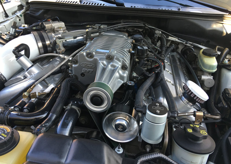 J&L 99-04 Ford Mustang SVT Cobra Driver Side Oil Separator 3.0 - Clear Anodized Oil Separators J&L