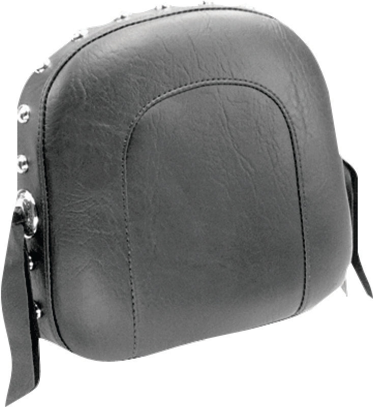 Mustang Harley Low Medallion Sissy Bar Pad w/Studs (9.5 inch x 9 inch) - Black Sissy Bar Pads Mustang Motorcycle