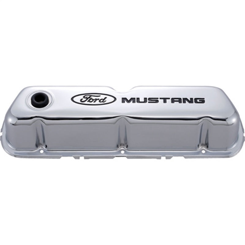 Ford Racing Ford Mustang Logo Stamped Steel Chrome Valve Covers Valve Covers Ford Racing