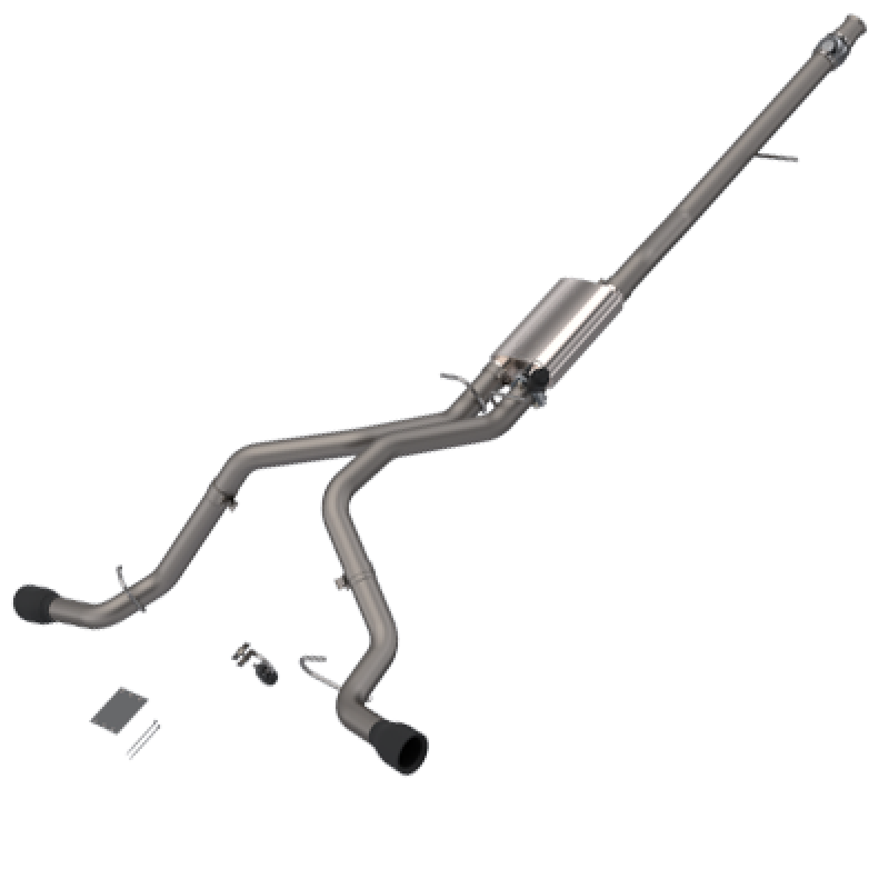 QTP 2014-2018 Silverado/Sierra QTP Screamer Split Rear Exit Cat Back Black Tips Catback QTP