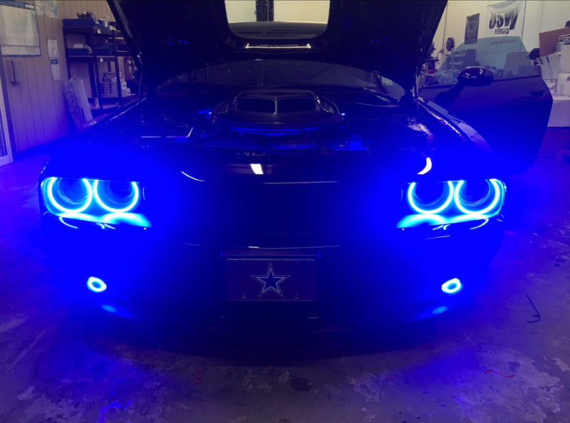 Oracle 15-21 Dodge Challenger Waterproof LED Fog Light Halo Kit - ColorSHIFT Fog Lights ORACLE Lighting
