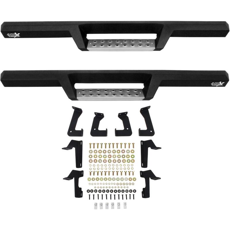 Westin 07-18 Jeep Wrangler JK 2dr. HDX Stainless Drop Nerf Step Bars - Tex. Blk Nerf Bars Westin