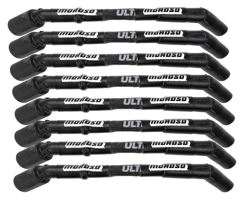 Moroso GM LS Ultra 40 Custom Fit Sleeved Ignition Wire Set 8in 135 Deg Boots - Black Spark Plug Wire Sets Moroso
