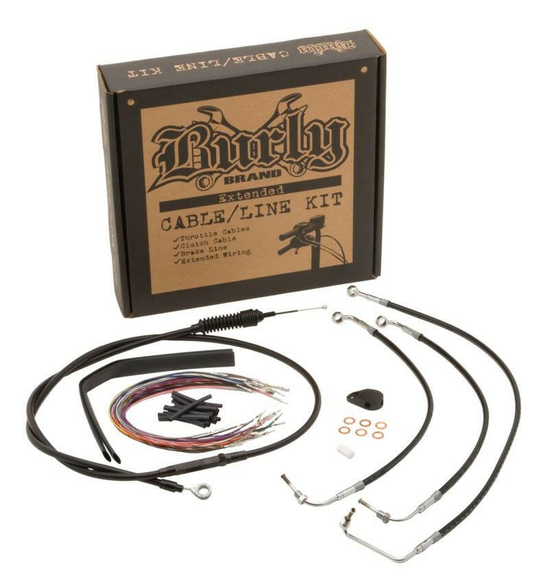 Burly Brand Control Kit 13in Bagger - Black Throttle Cable Burly Brand