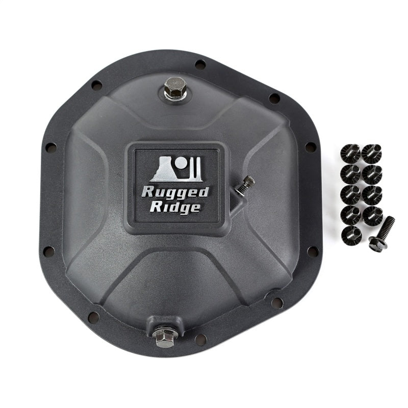 Rugged Ridge Boulder Aluminum Differential Cover Dana 44 Black Diff Covers Rugged Ridge