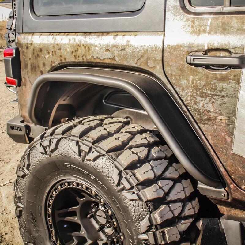 Westin/Snyper 18-20 Jeep Wrangler Tube Fenders - Rear - Textured Black Fenders Westin