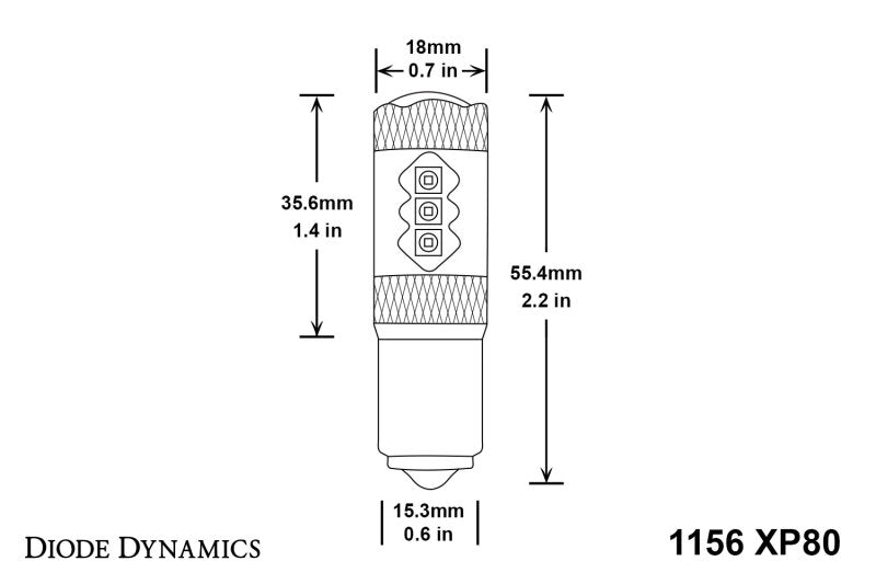 Diode Dynamics 1156 XP80 LED Bulb - Red (Single) Bulbs Diode Dynamics