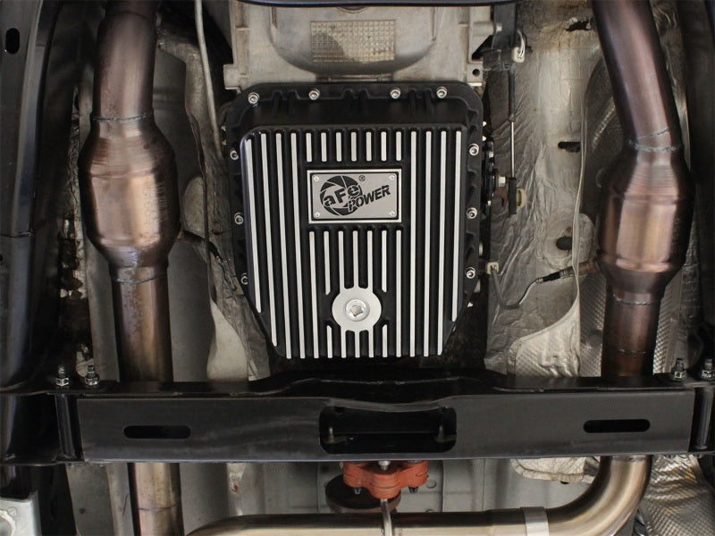 aFe Transmission Pan (Black); Ford Trucks 94-08 AODE Diff Covers aFe
