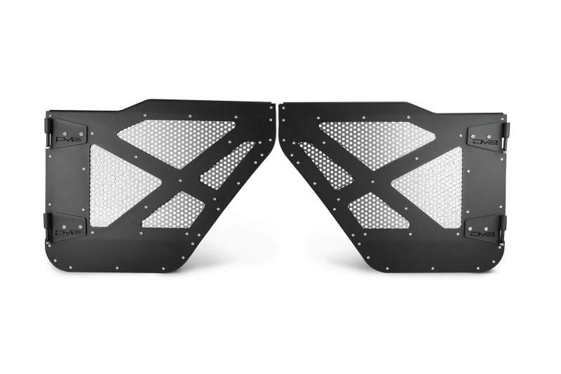 DV8 18-22 Jeep 4 Door JL/JT Aluminum Half Doors with Perforated Mesh Rear Doors DV8 Offroad