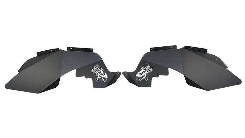 Fishbone Offroad 07-18 Jeep Wrangler JK Logo Aluminum Inner Fenders - Black Powdercoat Fenders Fishbone Offroad