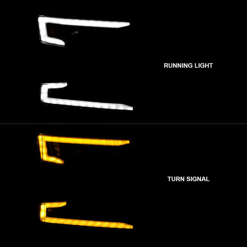 ANZO 19-22 Chevrolet Silverado 1500 LED Proj HL w/Lgt Bar SwBk Seq. Blk w/In. Light - Passenger Side Headlights ANZO