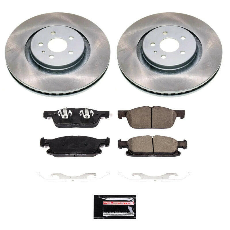Power Stop 19-21 Lincoln Nautilus Front Semi-Coated Rotor Kit Brake Kits - Performance Blank PowerStop