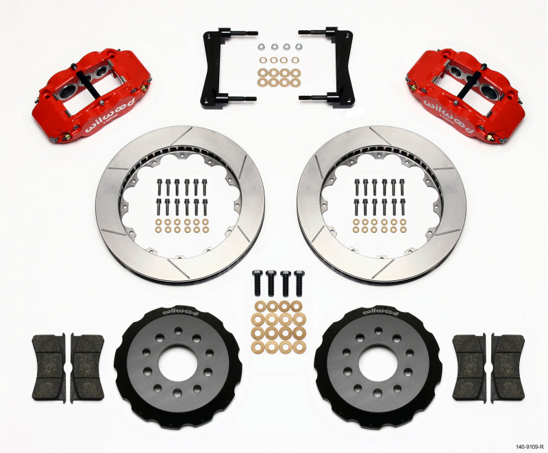 Wilwood Narrow Superlite 6R Front Hat Kit 13.06in Red 2005-2014 Mustang Big Brake Kits Wilwood