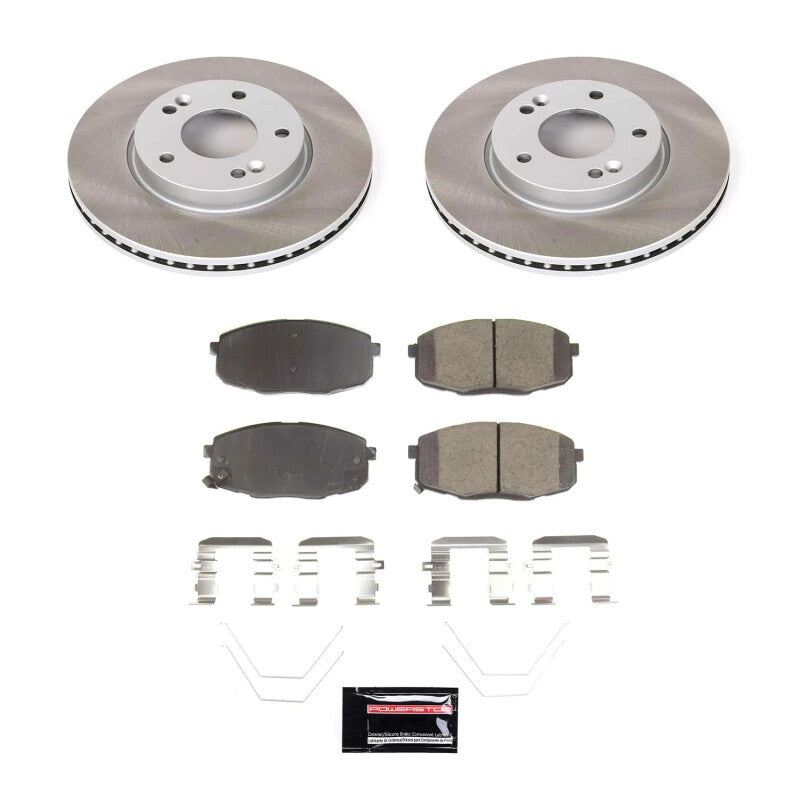 Power Stop 18-22 Hyundai Kona Front Semi-Coated Rotor Kit Brake Kits - Performance Blank PowerStop