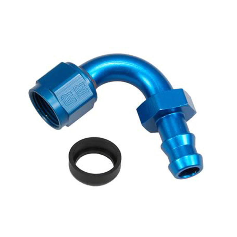 Russell Performance -8 AN Twist-Lok 120 Degree Hose End (3/4in Radius) Fittings Russell