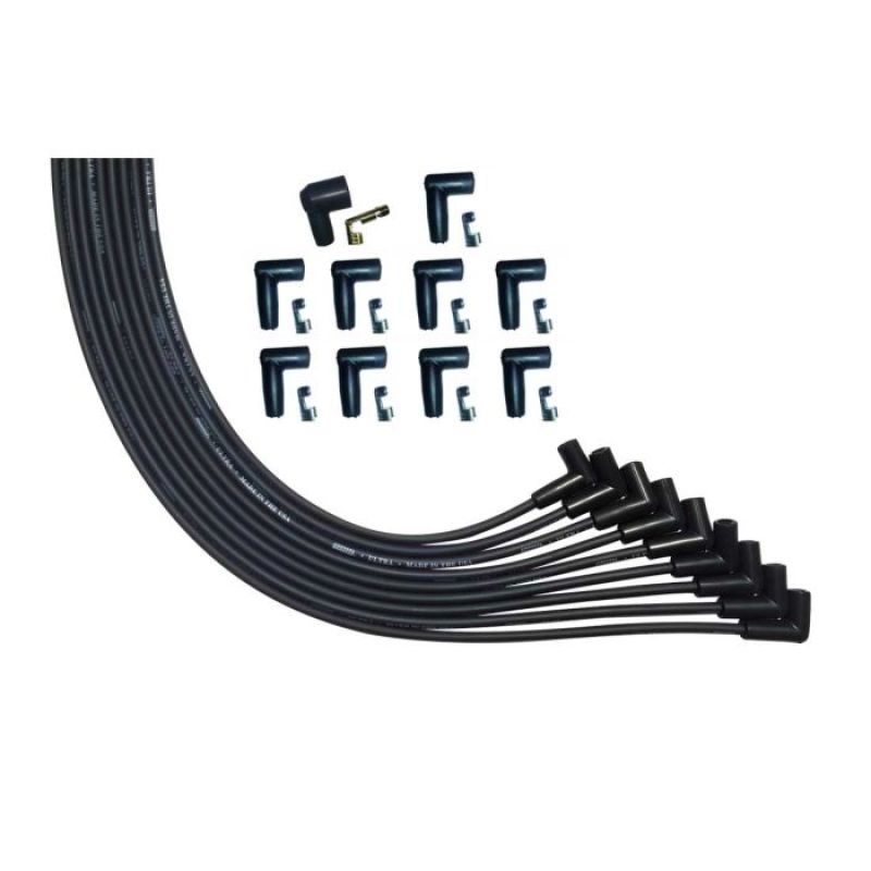 Moroso Universal V8 90 Deg Plug Unsleeved 90 Deg HEI Ultra Spark Plug Wire Set - Black Spark Plug Wire Sets Moroso