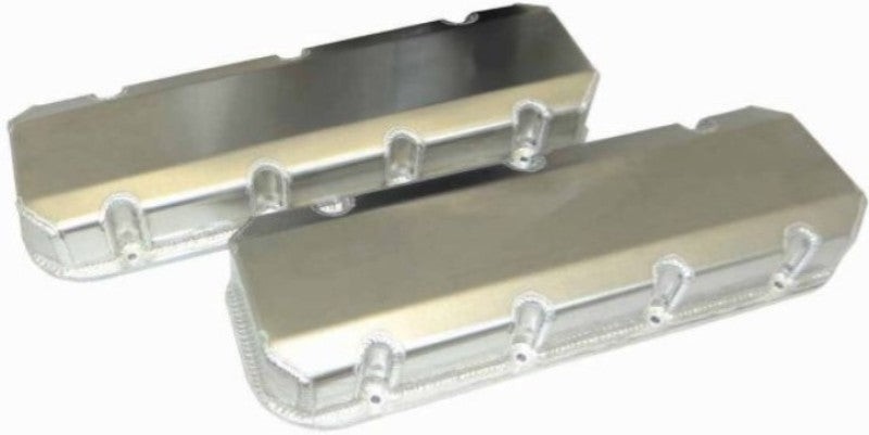 Moroso Chevrolet Big Block Valve Cover w/Billet Rail - No Logo - Exhaust & Intake Pockets - Aluminum Valve Covers Moroso
