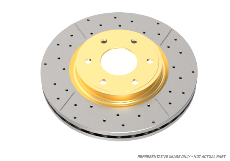 DBA 11-14 Ford Mustang GT (w/Standard Brakes) 3.7L Front Drill & Slot Street Series Rotor w/Blk Hat Brake Rotors - Slot & Drilled DBA
