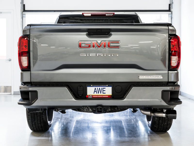 AWE Tuning 4th Gen GM 1500 5.3L 0FG Catback Dual Side Exit (Flat Bumper) - Diamond Tips Catback AWE Tuning